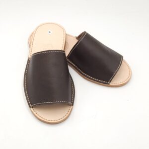 leather slip on sandals