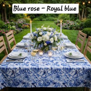 Table Cloth - Blue Rose